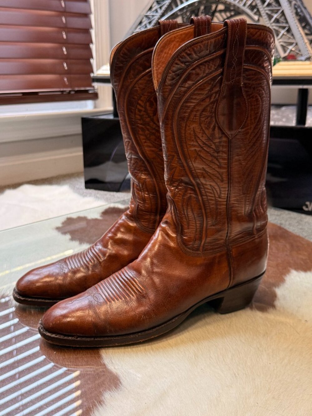 Lucchese "Seville" Goatskin Cowboy Boot - San Antonio Era - Size 12B - Picture 3 of 16